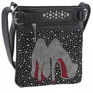 NEW HANDBAG EXPRESS women's high fashion heels rhinestone crossbody sling bag in